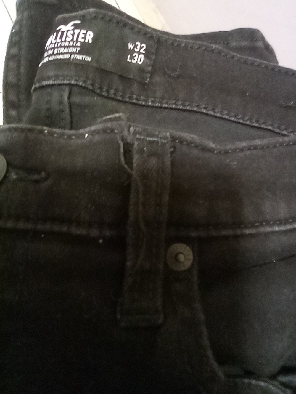 Hollister Men's Black Straight Jeans - Solid Black Denim